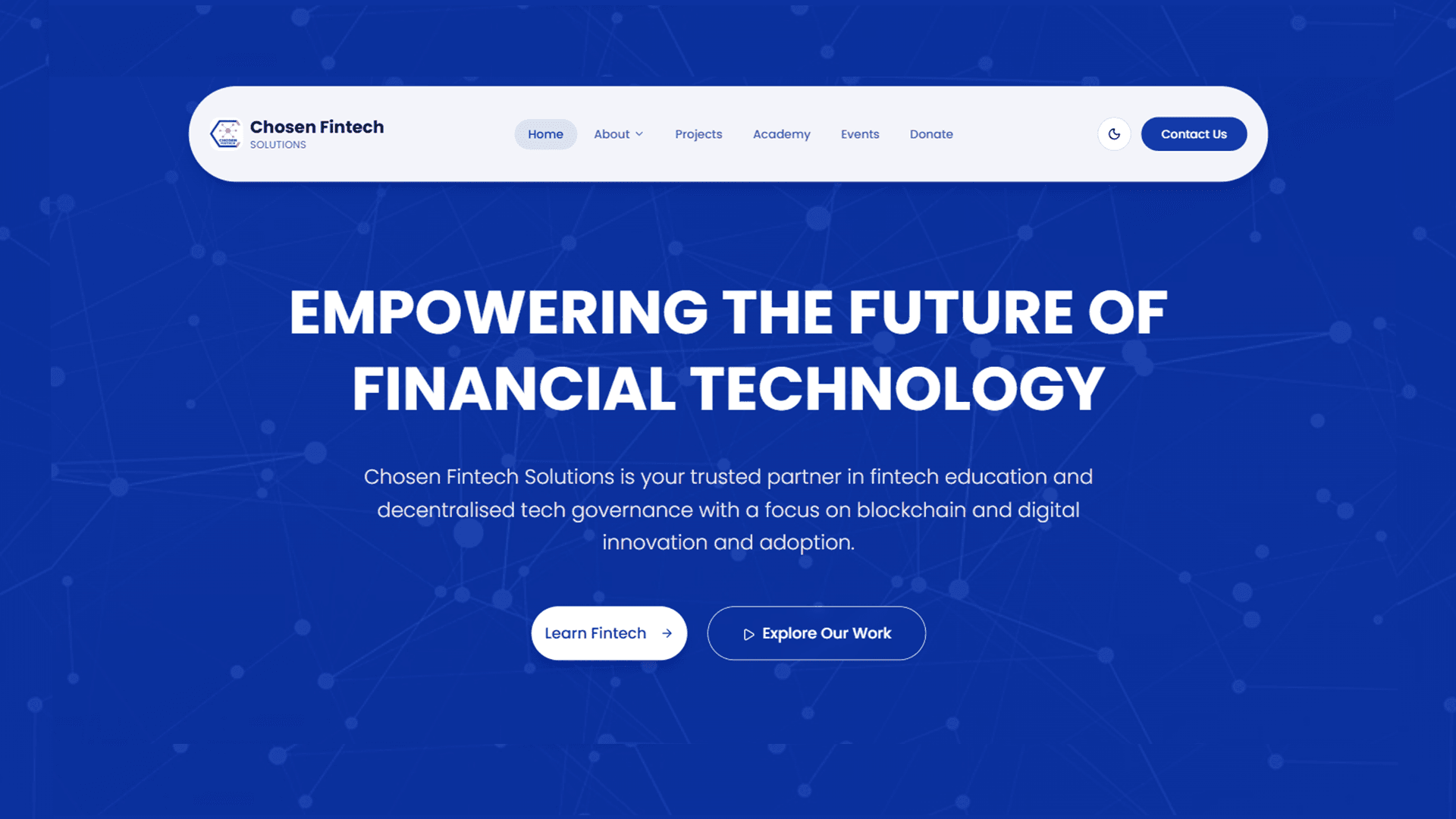 Chosen Fintech - Full-stack site for a Ghana-based blockchain & fintech agency