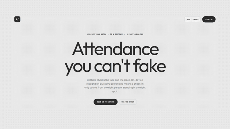 BeThere: Face-Verified Live-Presence Attendance System