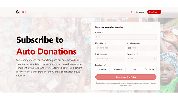 Hereafter Ghana DMS: Donor Management & Fundraising Platform